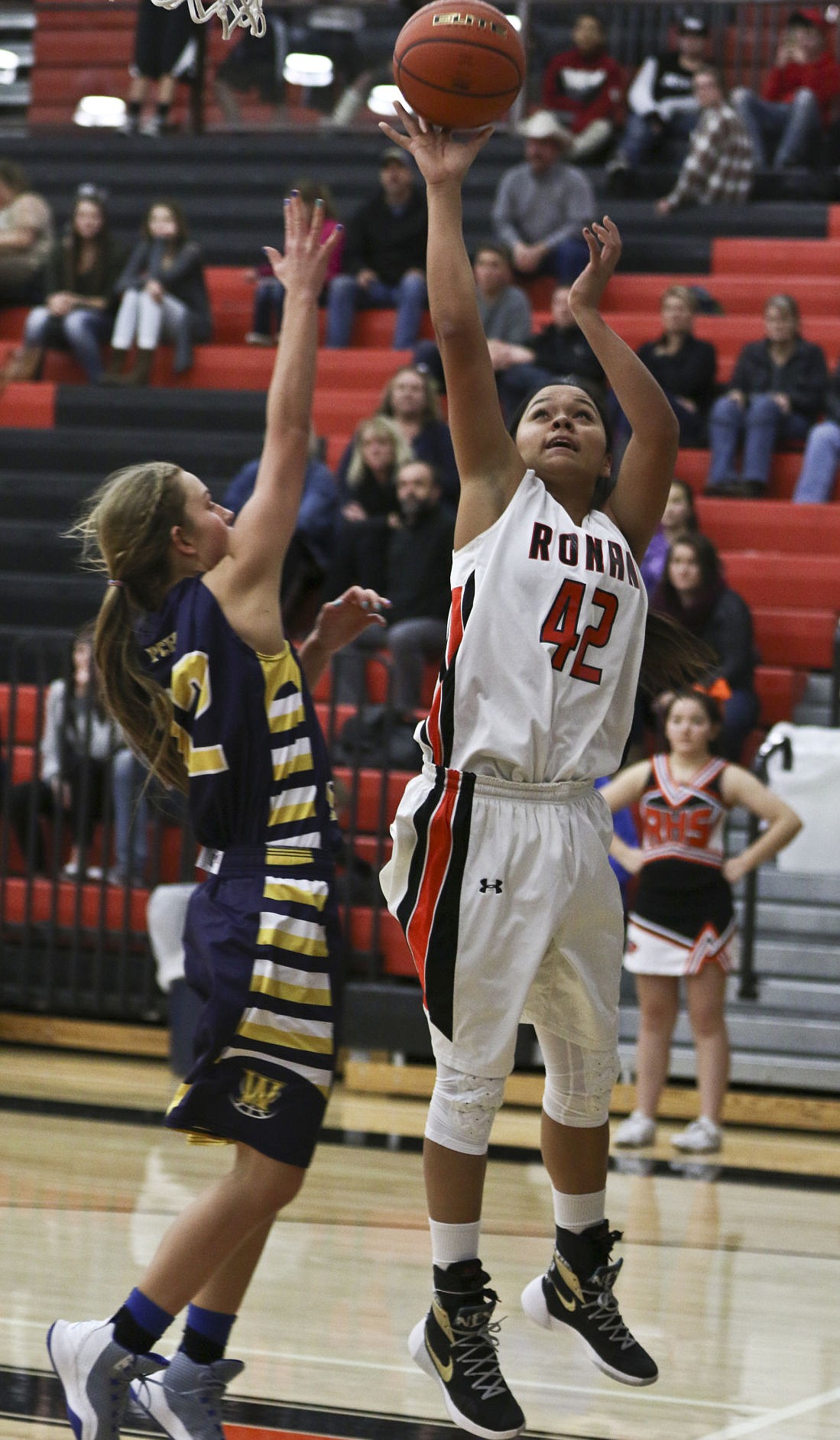 &lt;p&gt;Ronan's Lee Camel goes up for a shot over a Deer Lodge defender last Tuesday.&lt;/p&gt;