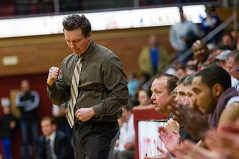 &lt;p&gt;Jared Phay, former head coach of the North Idaho College mens basketball team, left, celebrates a score near assistant Corey Symons and the NIC bench during a January 14, 2012 game. Phay, now the head coach for College of Southern Idaho and Symons, who has taken the heading coaching spot at NIC, will face off Saturday in Coeur d&#146;Alene.&lt;/p&gt;