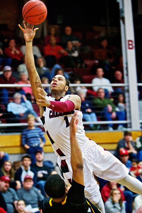 &lt;p&gt;North Idaho College's Jordan McCloud goes up and over Pat Swilling from the College of Southern Idaho during the second half.&lt;/p&gt;