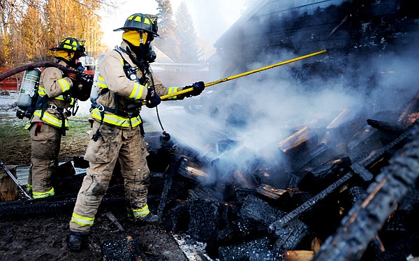 &lt;p&gt;&lt;span style=&quot;font-family: Geneva;&quot;&gt;Jacob Pitcher, left, and
David Christensen of Evergreen Fire Rescue work on the remains of a
structure fire on Forest Drive in Evergreen on Wednesday.
Firefighters were able to knock down the fire in a wood pile before
it spread to an adjoining garage. The fire was first reported
around 4 p.m. by Leonard Johnson, who lives next door. &quot;There was
nobody around, so I run over there, but I realized, by god, my
little garden hose wouldn't be worth anything there,&quot; Johnson said.
&quot;So I called the fire department.&quot; The homeowner was not home at
the time of the fire and no one was injured.&lt;/span&gt;&lt;/p&gt;
&lt;p&gt;&#160;&lt;/p&gt;