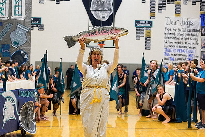 &lt;p&gt;Lake City High School principal Deanne Clifford presents &#147;The Fish&#148; between the boys&#146; and girls&#146; basketball games.&lt;/p&gt;