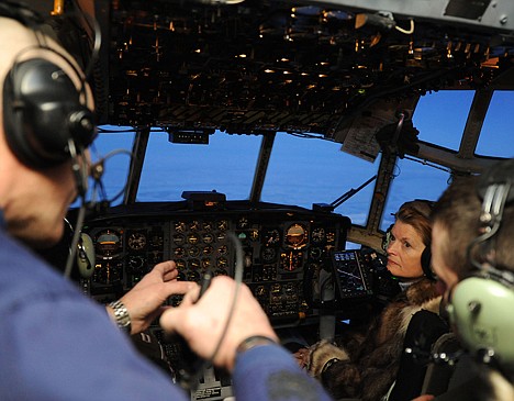 &lt;p&gt;In a photo provided by the U.S. Coast Guard, Alaska Sen. Lisa Murkowski, right, sits in the co-pilot's seat of a Coast Guard HC-130 Hercules aircraft while speaking with Rear Adm. Thomas Ostebo, left. Coast Guard District 17 commander, on a trip to Nome Jan. 15, 2012. Murkowski visited Nome upon the arrival of the Coast Guard Cutter Healy and tanker vessel Renda at the port with a critical fuel delivery. (AP Photo/U.S. Coast Guard, Petty Officer 3rd Class Grant DeVuyst)&lt;/p&gt;