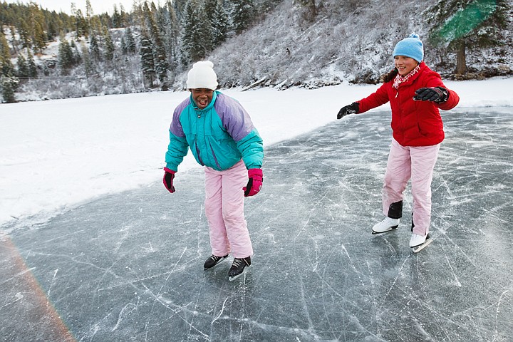 &lt;p&gt;SHAWN GUST/Press Jacinta Raymond, left, 11, is chased by her sister Philomena, 12, during a game of tag Friday while ice skating on Fernan Lake.&lt;/p&gt;