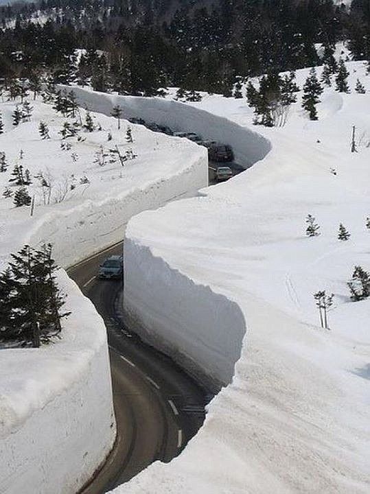 &lt;p&gt;The road between Anchorage and Valdez, Alaska, is quite clear,
but you probably don't want to drive off the road.&lt;/p&gt;