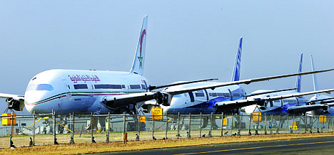 &lt;p&gt;A line of 787 jets are parked, Thursday, at Paine Field in Everett, Wash. Federal officials say they are temporarily grounding Boeing's 787 Dreamliners until the risk of possible battery fires is addressed. The Federal Aviation Administration said Wednesday it will issue an emergency safety order requiring U.S. airlines to temporarily cease operating the 787, Boeing's newest and most technologically advanced plane.&#160;&lt;/p&gt;