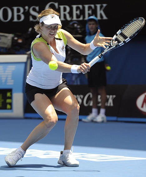 &lt;p&gt;Kim Clijsters of Belgium returns a ball to Stephanie Foretz Gacon of France during their second round match at the Australian Open tennis championship, in Melbourne, Australia, Wednesday, Jan. 18, 2012. (AP Photo/Andrew Brownbill)&lt;/p&gt;