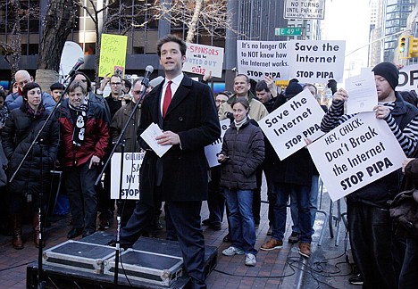 &lt;p&gt;Reddit co-founder Alexis Ohanian addresses a protest in front of the building housing the New York offices of U.S. Sens. Charles Schumer and Kristen Gilliband, Wednesday, Jan. 18, 2012. January 18 is a date that will live in ignorance, as Wikipedia started a 24-hour blackout of its English-language articles, joining other sites in a protest of pending U.S. legislation aimed at shutting down sites that share pirated movies and other content. Reddit.com shut down its social news service for 12 hours. (AP Photo/Richard Drew)&lt;/p&gt;