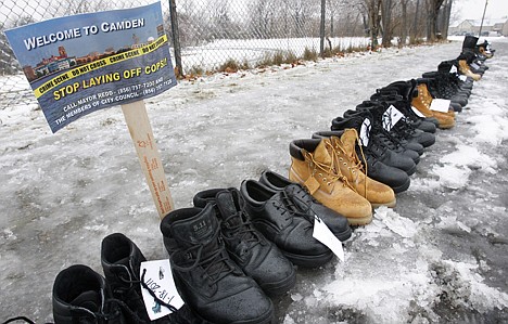 &lt;p&gt;Shoes of laid off Camden Police officers line a street Tuesday in Camden, N.J. The layoffs affect the city government workforce in one of the nation's most impoverished cities. About 335 workers, representing one-sixth of the local government workforce, lost their jobs, according to Mayor Dana Redd. It was worst in the public safety departments, where nearly half the police force and close to one-third of the city's firefighters were laid off.&lt;/p&gt;