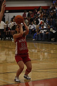 Junior point guard Kim Marich shoots a free throw in a game earlier this season. She scored 19 and 20 points respectively in wins over Hot Springs and Arlee last weekend.