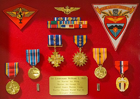 &lt;p&gt;Medals, pins and patches were assembled by the Marine Corps League in a shadow box and presented to 1st Lt. Bill Bell.&lt;/p&gt;