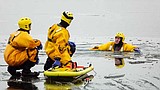 Firefighters fully-equipped for ice-rescues