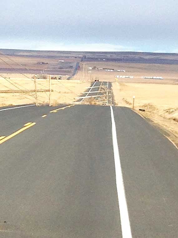 The damage from the high winds on Sunday, Jan. 12, was extensive in some places. This picture of downed power lines on Beverly-Burke Road was taken by Scott Smith, a Grant County PUD lineman. He shared it with Susie Littlewood of Susie's Corner, RFP.