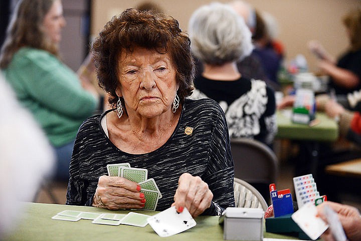 &lt;p&gt;Marie Jolley of Kalispell focuses intensely as she plays&#160;at the&#160;Flathead Valley Bridge Club on Monday afternoon, January 19. (Brenda Ahearn/Daily Inter Lake)&lt;/p&gt;