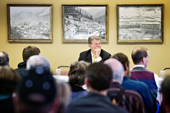 &lt;p&gt;JEROME A. POLLOS/Press Gov. Butch Otter waits for the commencement of a town hall meeting Monday in Wallace where residents and business owners sought answers about the recent Lucky Friday Mine closure.&lt;/p&gt;