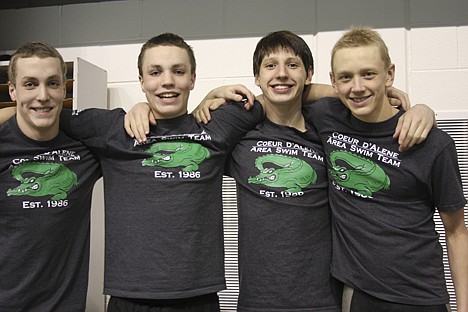&lt;p&gt;From left, Pat Loftus, Joe Loftus, Bryce Kananowicz and Ethan Cordes of the Coeur d'Alene Area Swim Team took third place overall in the men's 200 freestyle relay at the Washington Open swim meet Jan.20-23 in Federal Way, Wash.&lt;/p&gt;