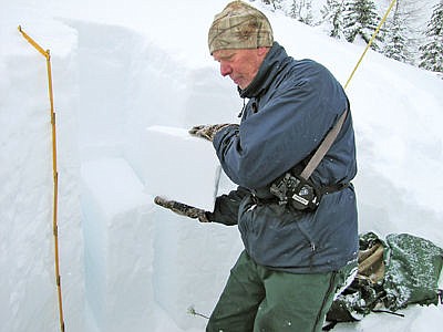 &lt;p&gt;Jon Jeresek during a compression test. Exerting force on the snow pack to detect weak layers. Accident investigation at Caribou Mountain in the Yaak Feb. 16, 2012.&lt;/p&gt;
