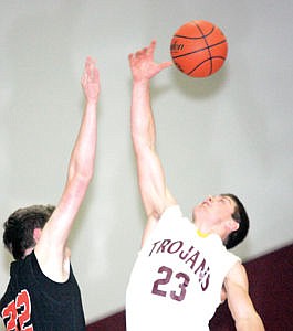 &lt;p&gt;Opening tip with Aaron Baker left and Sean Opland vs. Plains 1-24-15.&lt;/p&gt;