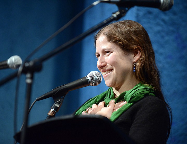 &lt;p&gt;Hilary Shaw, executive director of the Abbie Shelter, reacts as the shelter is named the first recipient of the Peace Quilt Award on Tuesday, January 21, at Flathead High School in Kalispell. (Brenda Ahearn/Daily Inter Lake)&lt;/p&gt;