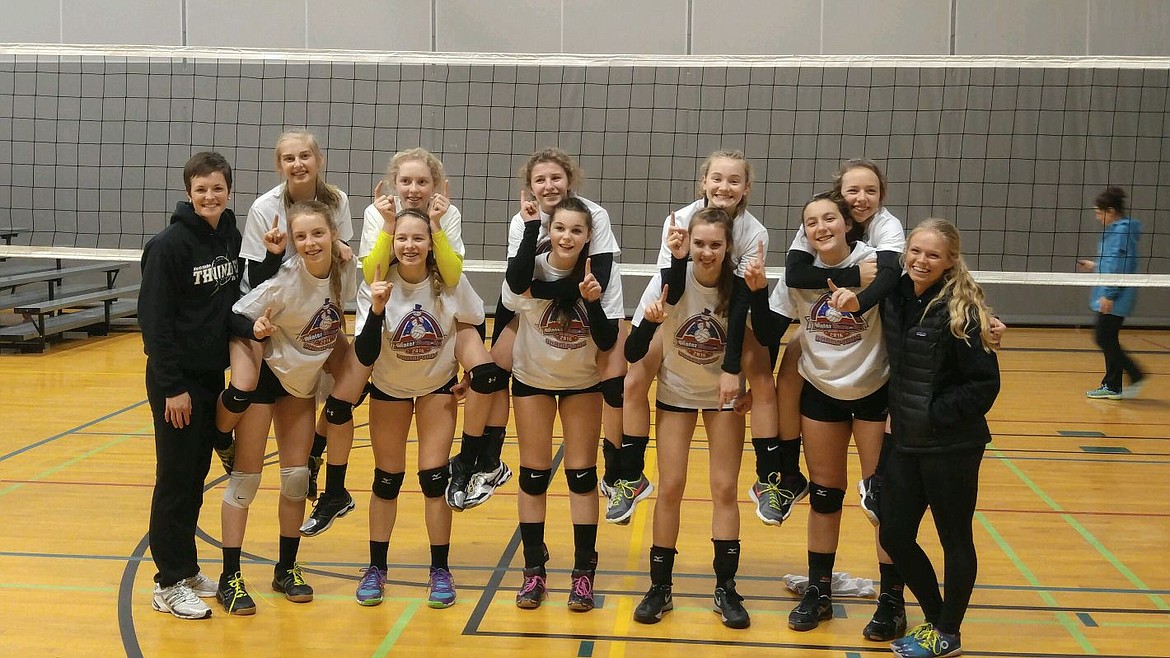 &lt;p&gt;Courtesy photo&lt;/p&gt;&lt;p&gt;The Thunder 14 Gold went undefeated in the Gold Bracket at the Winter Warm-Up volleyball tournament at the Hub Sports Center in Liberty Lake this past weekend, winning all six matches 2-0. In the front row from left are Kate Ducoeur, Ali Carpenter, Britany Cynova, Kayla Freed and Emily Bronson; and back row from left, coach Jenna Leggat, Alexis Keylon, Kiki Cates, Sarah Wilkey, Megan Mackinney, Kristen Nethercott and assistant coach Hannah Christianson.&lt;/p&gt;