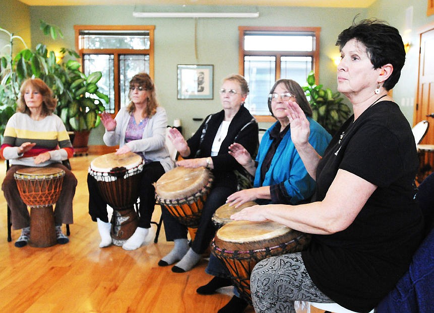 &lt;p&gt;Marti Kurth, front, Kay Lynn, Patsy Bowen, Leanne Bowen, and Nancy Gresham practice their drumming.&lt;/p&gt;