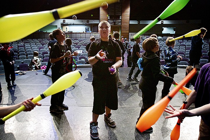 &lt;p&gt;JEROME A. POLLOS/Press Ryley Garcia, 10, rehearses his juggling act before a performance Thursday at the Kroc Center in Coeur d'Alene. Students from Sorensen Magnet School showed off their juggling skills they learned through the special program at the school.&lt;/p&gt;