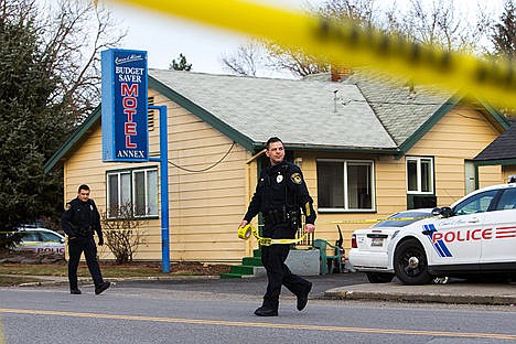 &lt;p&gt;Lieutenant Jay Heintz ropes off the area around the Budget Saver Motel Annex where a small pipe bomb was found at 2:01 p.m. on Tuesday afternoon. Staff from the Budget Saver Motel contacted police after they found the device in one of the rented rooms.&lt;/p&gt;