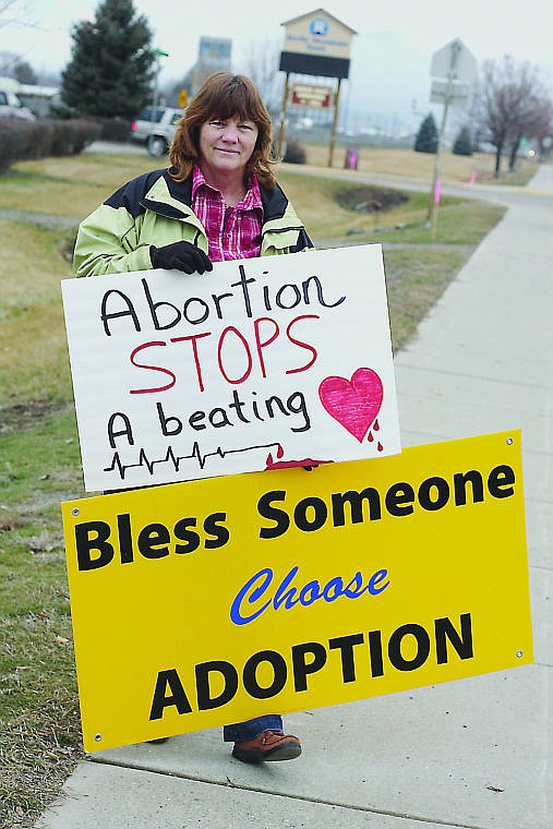 &lt;p&gt;Terrie Woods stands outside in downtown Plains protesting abortion on the anniversary of Roe vs. Wade as she has done for many years.&lt;/p&gt;