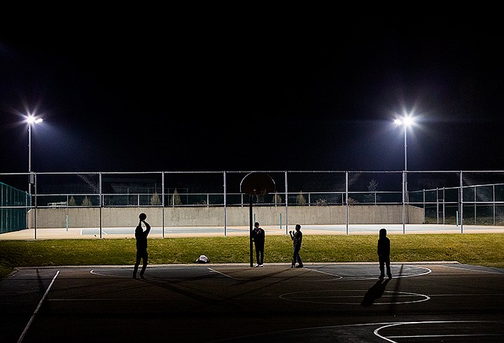 &lt;p&gt;SHAWN GUST/Press A small group of teenagers shoot hoops Wednesday at Black Bay Park in Post Falls.&lt;/p&gt;