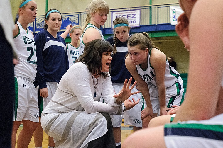 &lt;p&gt;Glacier head coach Kris Salonen talks to her team during the second half of Glacier's crosstown victory over Flathead at Glacier High School. on Jan. 30, 2014. (Patrick Cote/Daily Inter Lake)&lt;/p&gt;