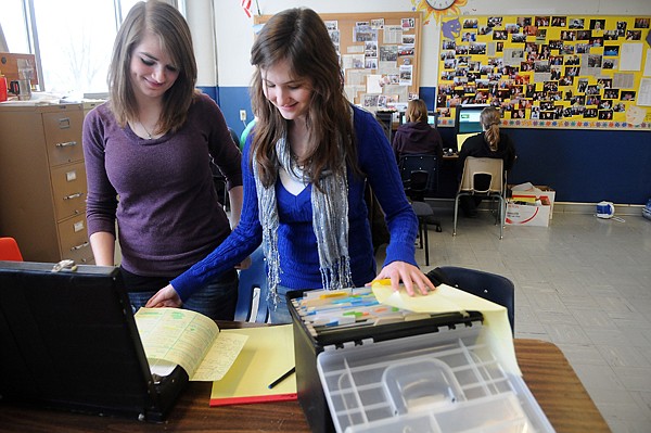 &lt;p&gt;Columbia Falls sophomores Mary Gross, left, and Allison Foust
prepare Tuesday afternoon at the high school for the Class A speech
and debate competition in Polson. The state tourney starts
Friday.&lt;/p&gt;