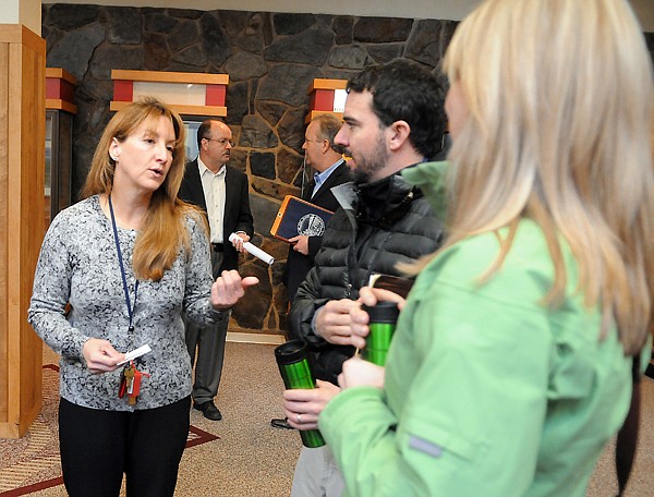 &lt;p&gt;Cindi Martin, airport director at Glacier International talks
with the crowd following the announcment at Allegiant will add
nonstop flights to Oakland, Calif., on Tuesday morning, January
24.&lt;/p&gt;