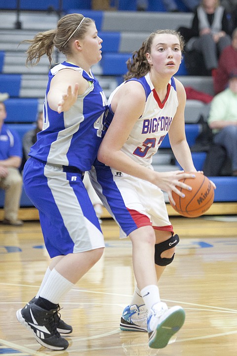 &lt;p&gt;Valkyrie center Tessa Robertson (right) looks to pass the ball
while being guarded by Twyla Hogge Tuesday night during the
Valkyries' victory over Mission at Bigfork High School.&lt;/p&gt;