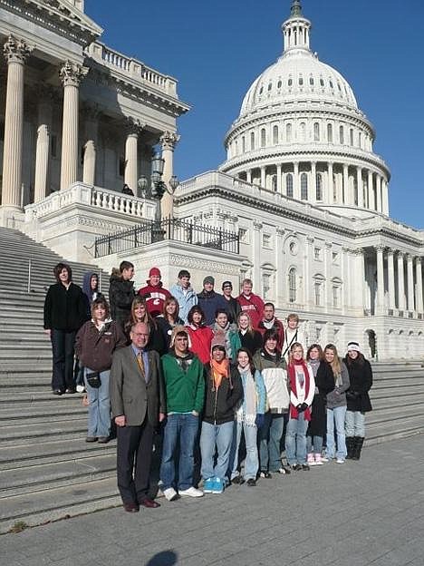 Moses Lake High School students meet with Rep. Doc Hastings, R-Moses Lake, Jan. 23 in Washington, D.C. Courtesy photo