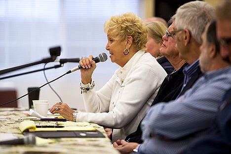 &lt;p&gt;Kathy Sims, Idaho House of Representatives District 4 Seat B representative, answers a question from the audience at the town hall meeting on Saturday morning.&lt;/p&gt;