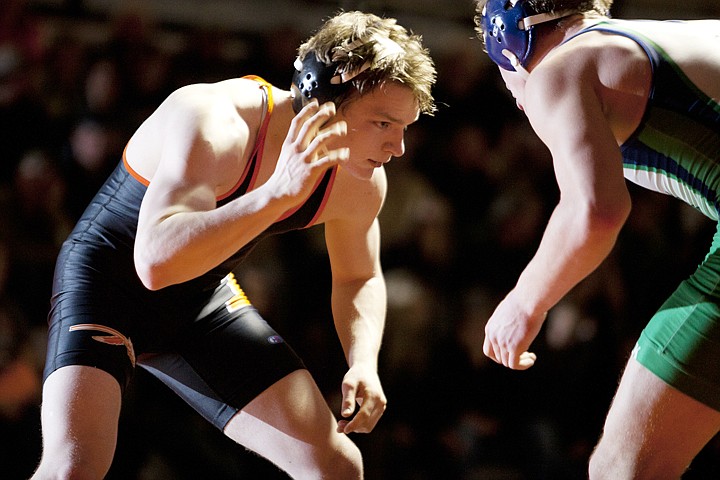 &lt;p&gt;Flathead&#146;s Larry Francis (left) gets ready for his 171-pound
match with Glacier&#146;s Riley Pisk during their crosstown wrestling
dual at Flathead High School back on Jan. 3.&lt;/p&gt;