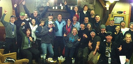 &lt;p&gt;Some of 35 patrons at Noah's Canteen bar who won season ski passes to Silver Mountain Resort pose for a photo after Baltimore's Jacoby Jones returned the second-half kickoff for a touchdown during Sunday's Super Bowl XLVII. An adult season pass at the resort currently costs $609.&lt;/p&gt;