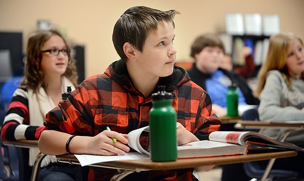 &lt;p&gt;Rueger Baier takes notes in class on Friday, January 11, at the Kalispell Middle School. Baier is part of the group of sixth graders who have made the switch to plastic bottles in an effort to reduce waste. One of the teachers, Nicole Casper said the goal of this project was to show the students even the smallest change can make a difference, one bottle at a time. (Brenda Ahearn/Daily Inter Lake)&lt;/p&gt;