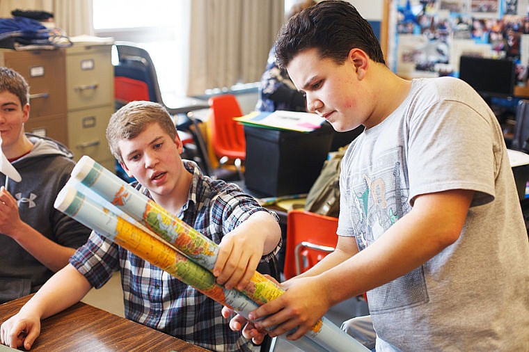 &lt;p&gt;Columbia Falls senior Blake Ladenburg, left, and sophomore Cody Phillips test their knowledge of Middle East geography Wednesday afternoon during a speech practice at Columbia Falls High School.&lt;/p&gt;