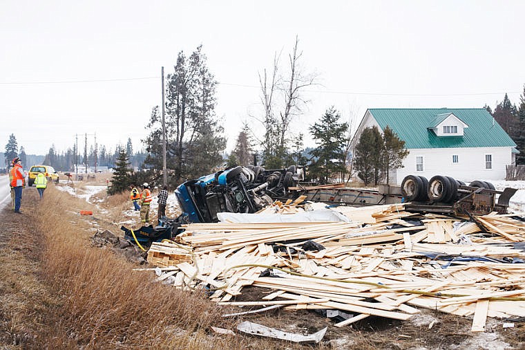 &lt;p&gt;Lumber is scattered across a yard near mile marker 6 on Montana 206 after a semi-truck crashed when the driver fell asleep Friday afternoon. The driver walked away with no injuries. Friday, Jan. 25, 2013 in , Montana. (Patrick Cote/Daily Inter Lake)&lt;/p&gt;