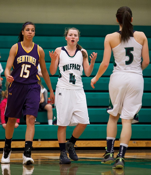 &lt;p&gt;Glacier freshman guard Hailee Bennett (4) reacts to could call Tuesday night during Glacier's home victory over Missoula Sentinel. Tuesday, Feb. 5, 2013 in Kalispell, Montana. (Patrick Cote/Daily Inter Lake)&lt;/p&gt;