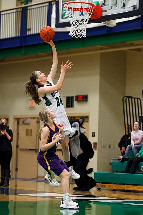 &lt;p&gt;Glacier sophomore forward Katie Wiley (24) lays the ball in Tuesday night during Glacier's home victory over Missoula Sentinel. Tuesday, Feb. 5, 2013 in Kalispell, Montana. (Patrick Cote/Daily Inter Lake)&lt;/p&gt;