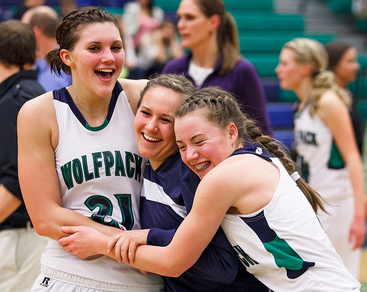 &lt;p&gt;Glacier's Cassidy Hashley, Kylie Peck and Hailee Bennett celebrate Tuesday night after Glacier's home victory over Missoula Sentinel. Tuesday, Feb. 5, 2013 in Kalispell, Montana. &#160;(Patrick Cote/Daily Inter Lake)&lt;/p&gt;