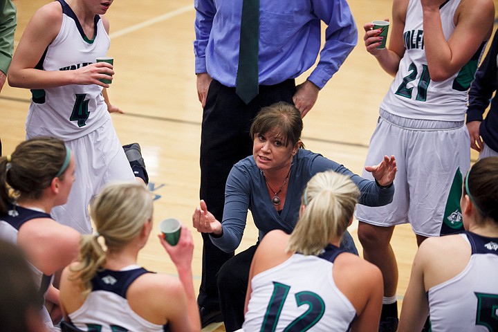 &lt;p&gt;Glacier head coach Kris Salonen talks to her team during Glacier's home victory over Missoula Sentinel on Tuesday, Feb. 5, 2013. (Patrick Cote/Daily Inter Lake)&lt;/p&gt;