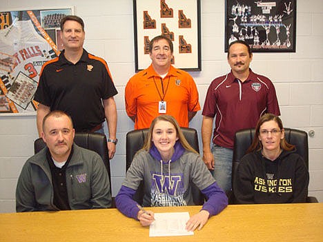 &lt;p&gt;Kelcie Hedge, a Post Falls High standout who played for the Trojans in 2011 and 2012, signed a letter of intent to play soccer at Washington. In the front, from left, are: Todd Hedge, Kelcie Hedge and Lori Hedge. In the back, from left, are: Post Falls High athletic director Craig Christensen, Post Falls High principal Chris Sensel and Spokane Soccer Academy coach Kevin Moon. Hedge, 5-foot-7, played with the U.S. Youth National teams and most recently participated with the Under-20 women&#146;s national team at a camp in San Diego last fall. She has been involved in the U-18 and U-17 teams, and looks to be part of the U.S. Soccer program going forward. &#147;We are thrilled that Kelcie will be joining us this spring after completing high school a semester early,&#148; Washington coach Lesle Gallimore said. &#147;She is a crafty attacking player who can play out of the midfield or as a flank forward. She is great at connecting passes and creating scoring chances. She&#146;s a very fun player to watch..&#148;&lt;/p&gt;
