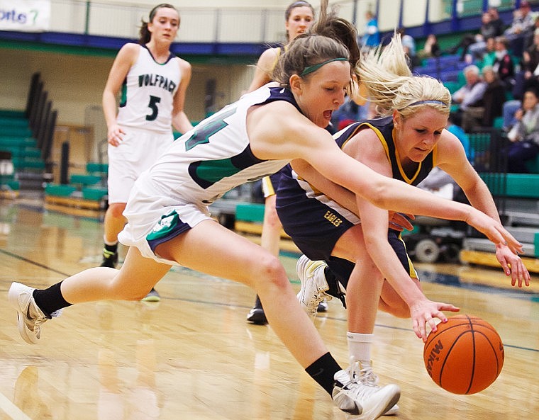 &lt;p&gt;Glacier's Katie Wiley (left) and Missoula Big Sky's Kendra Joyce go after a loose ball Thursday evening during Glacier's victory at home over Big Sky.&#160;&lt;/p&gt;