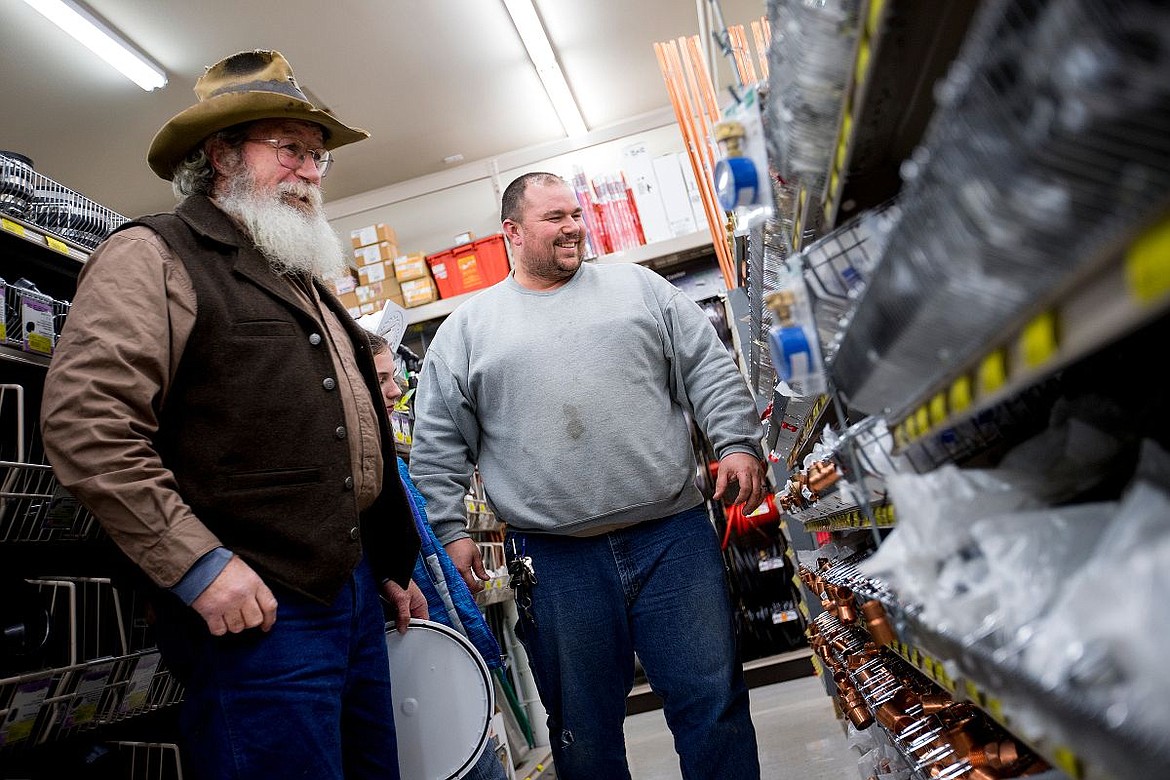 &lt;p&gt;Rathdrum residents Barney Pryor, left, and Shaun Brophy shop for pipe fittings on Thursday at Rathdrum Trading Post Hardware, where they have shopped for their home-improvement needs for months. &quot;It's just a shame,&quot; Brophy says of the eviction of the hardware store.&lt;/p&gt;