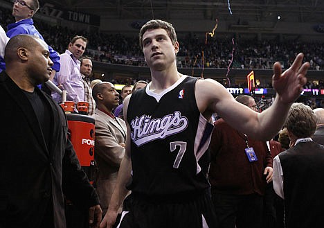 &lt;p&gt;Sacramento Kings guard Jimmer Fredette (7) leaves the court after the second half of an NBA basketball game against the Utah Jazz, Saturday, Jan. 28, 2012, in Salt Lake City. The Utah Jazz won 96-93. (AP Photo/Jim Urquhart)&lt;/p&gt;