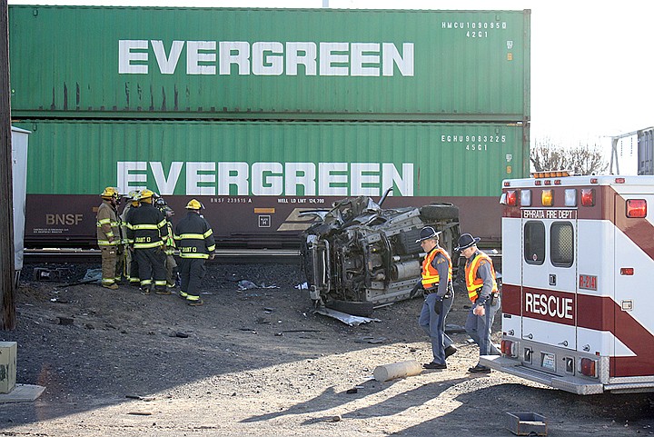 Police are investigating a fatal train versus car collision at
Third Avenue Southwest and Division Avenue in Ephrata. The
collision occurred at about 9 a.m. Tuesday and the occupant
reportedly died at the scene.