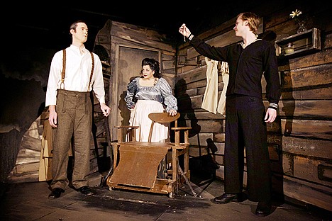 &lt;p&gt;Anthony the Sailor, played by Brendan Brady, displays one of the straight razors owned by Sweeney Todd, played by Daniel Bell, to Abbey Crawford, playing Mrs. Lovette.&lt;/p&gt;