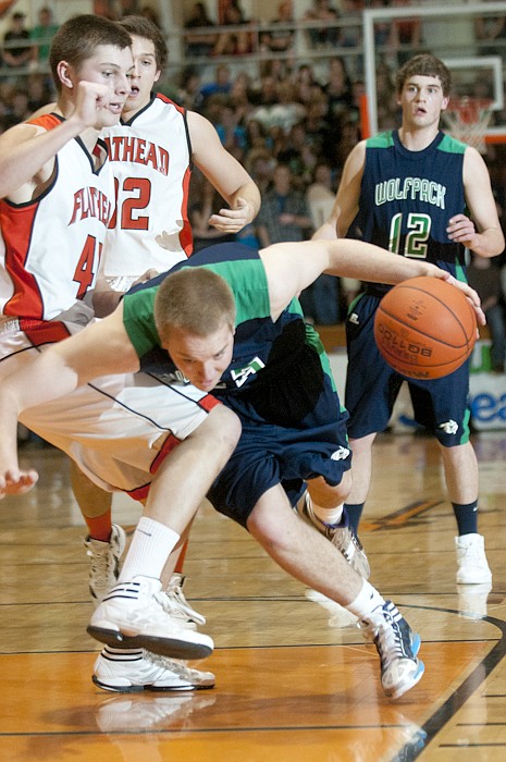 <p>Patrick Cote/Daily Inter Lake during the crosstown basketball
game at Flathead High School Thursday night. Thursday, Feb., 2,
2012 in Kalispell, Mont.</p>